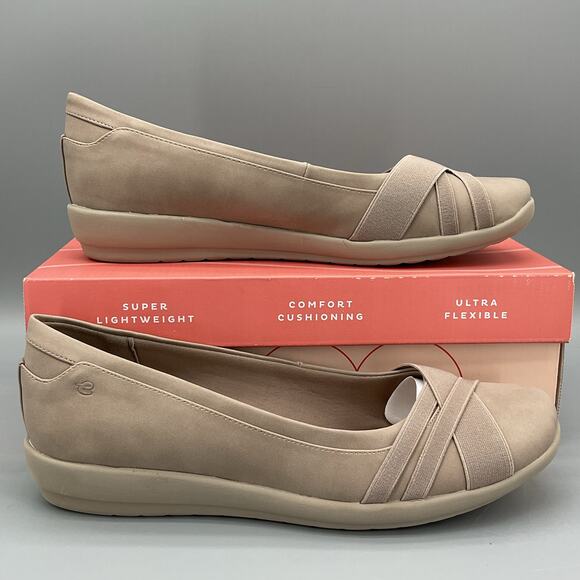 NEW Easy Spirit Women’s Acasia Ballet Flats Taupe Size 11W - Picture 1 of 11